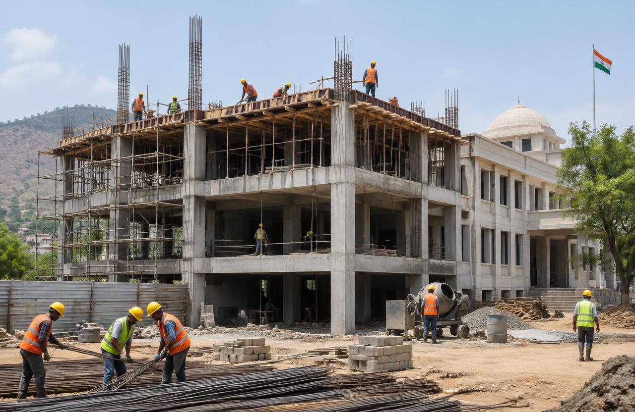 Government public building under construction in Maharashtra