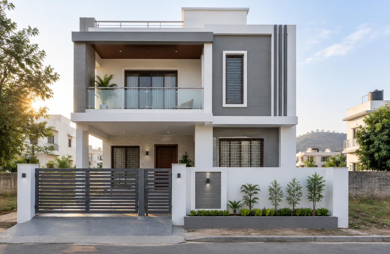 House Construction by PuneConstructions — Newly completed G+1 independent house in a Pune suburb